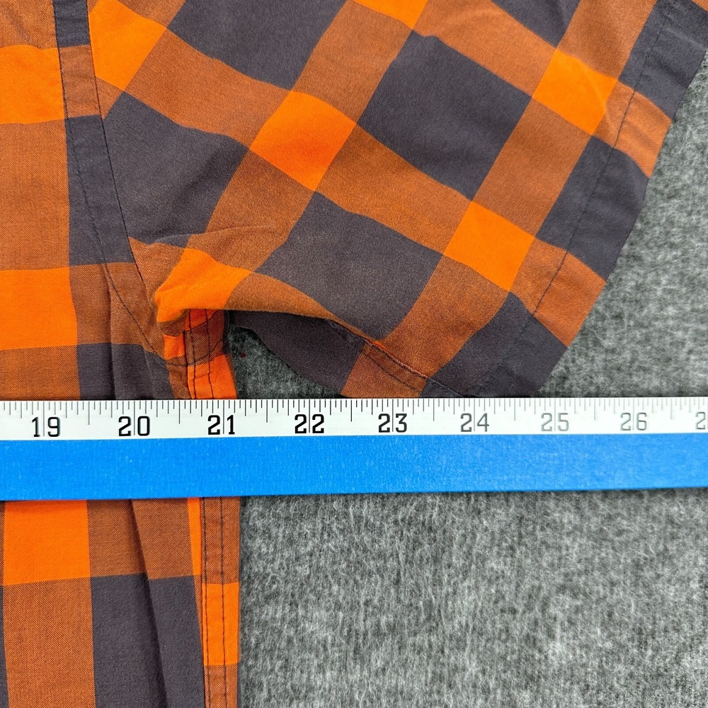 Patagonia Shirt Mens Medium Gray Orange Plaid‎ Check Organic Cotton Button Up - Picture 7 of 8